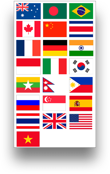 登録した22ヶ国の国旗